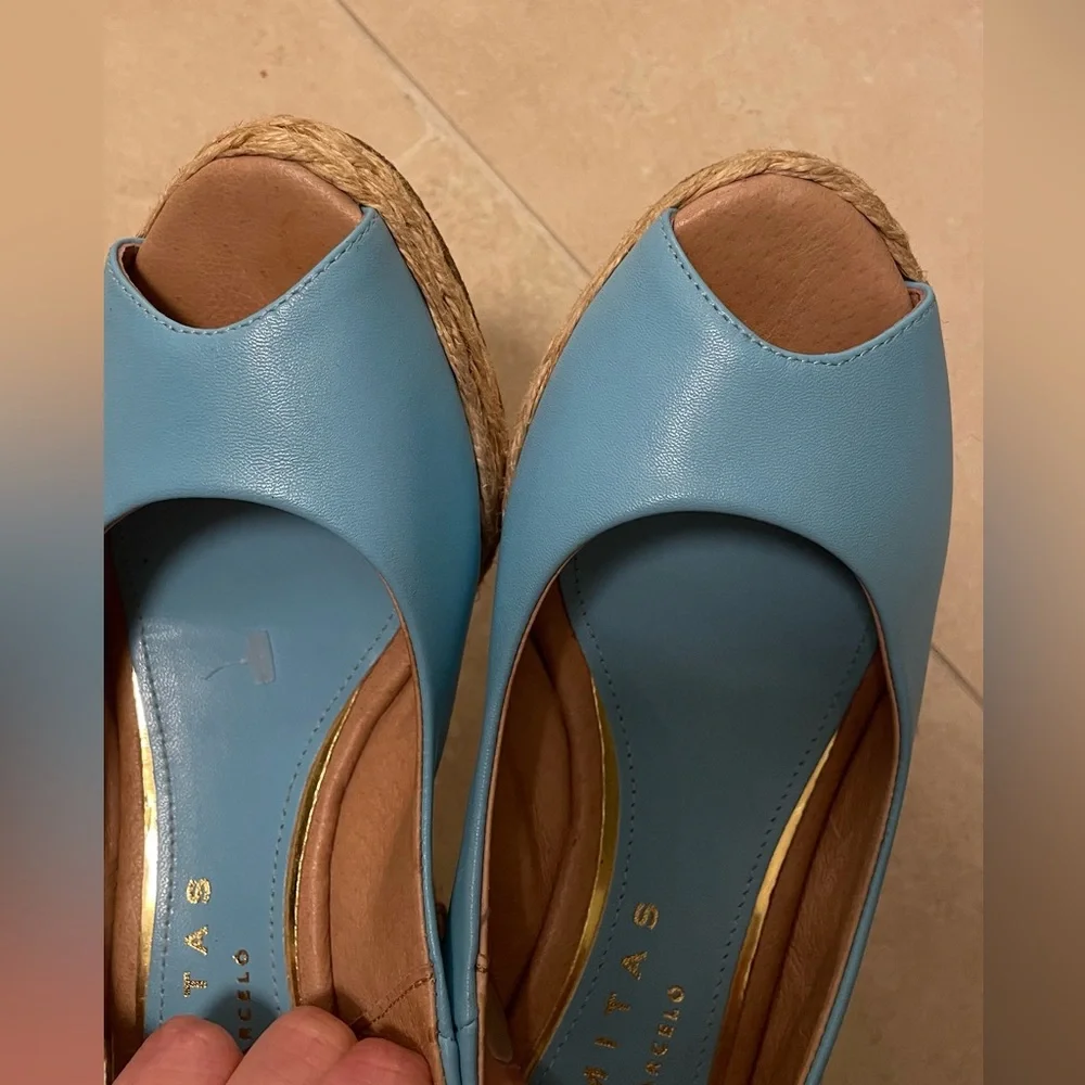 Palomitas blue peep toe wedge - Picture 4 of 8